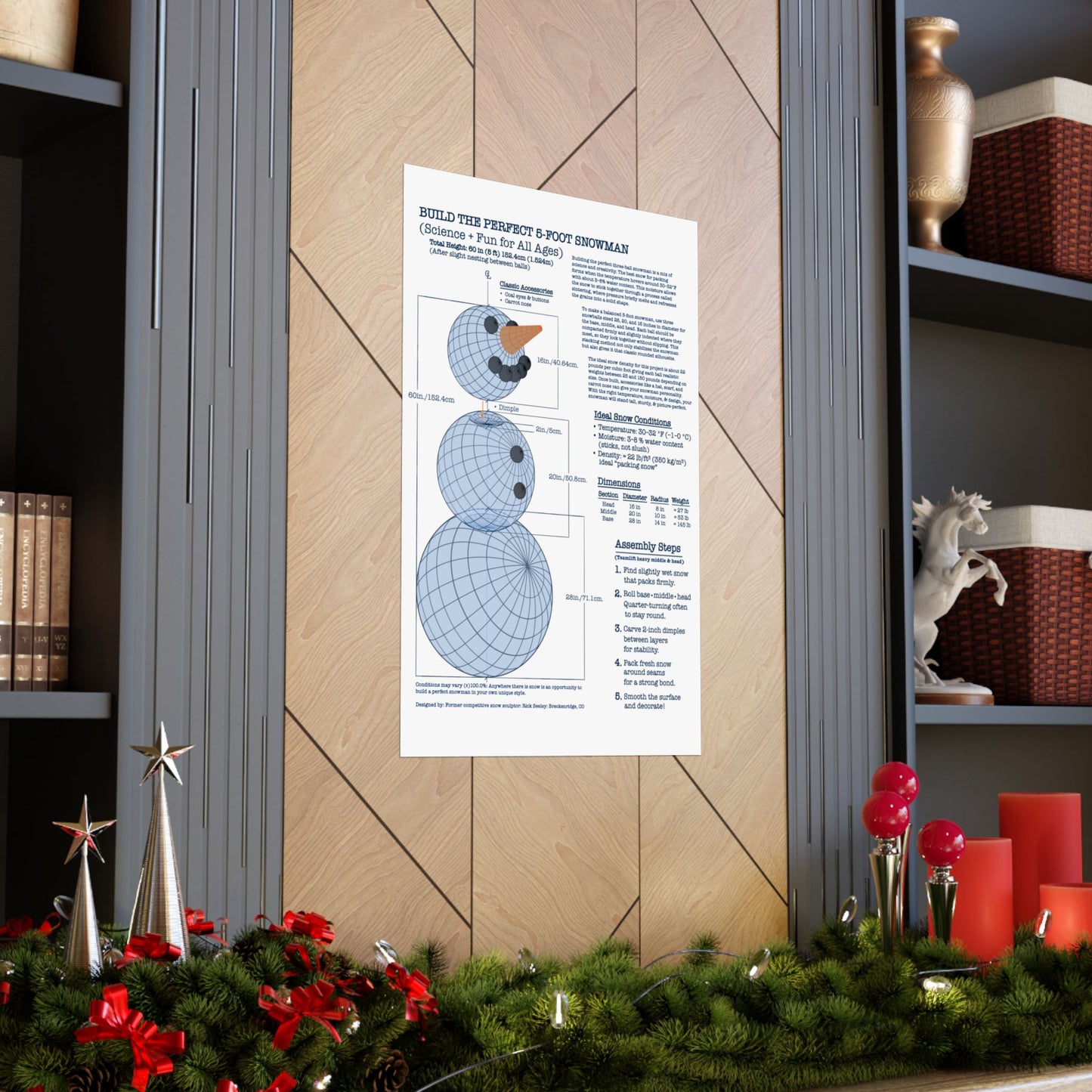 Snowman Building Guide Poster - Fun Science for All Ages