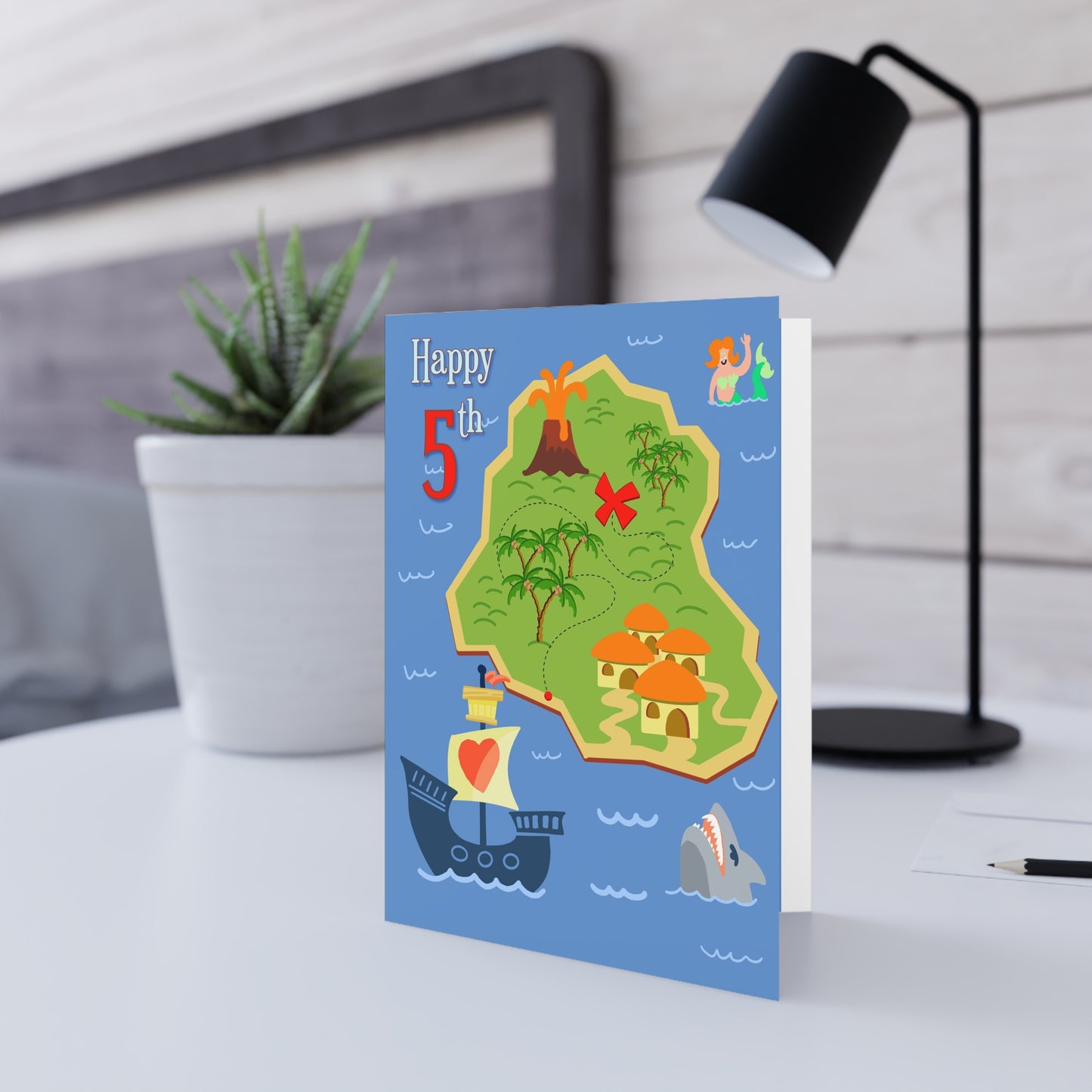 Colorful Adventure-Themed Greeting Cards for Kids' 5th Birthday