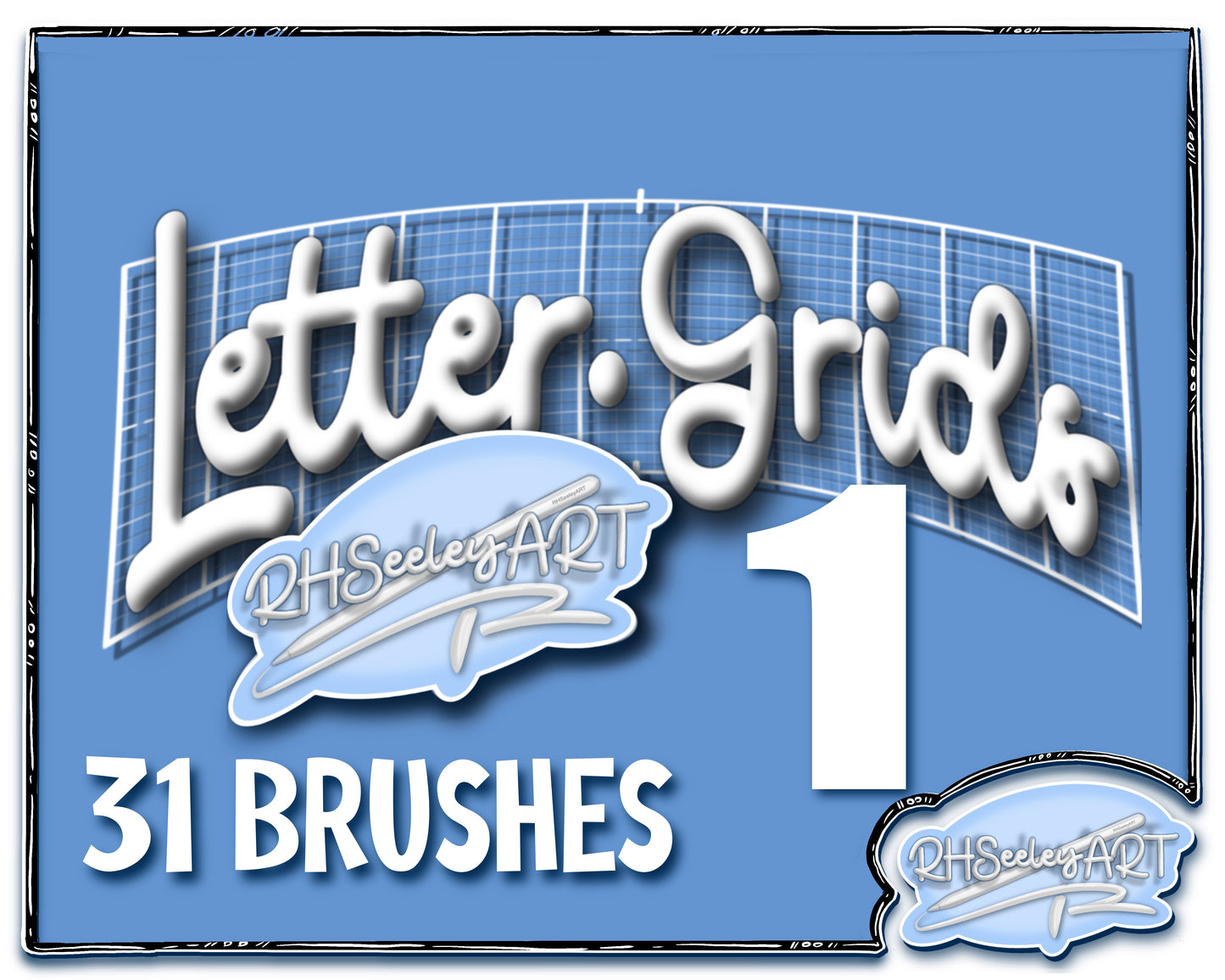 Letter Grids 1 - Procreate brush set