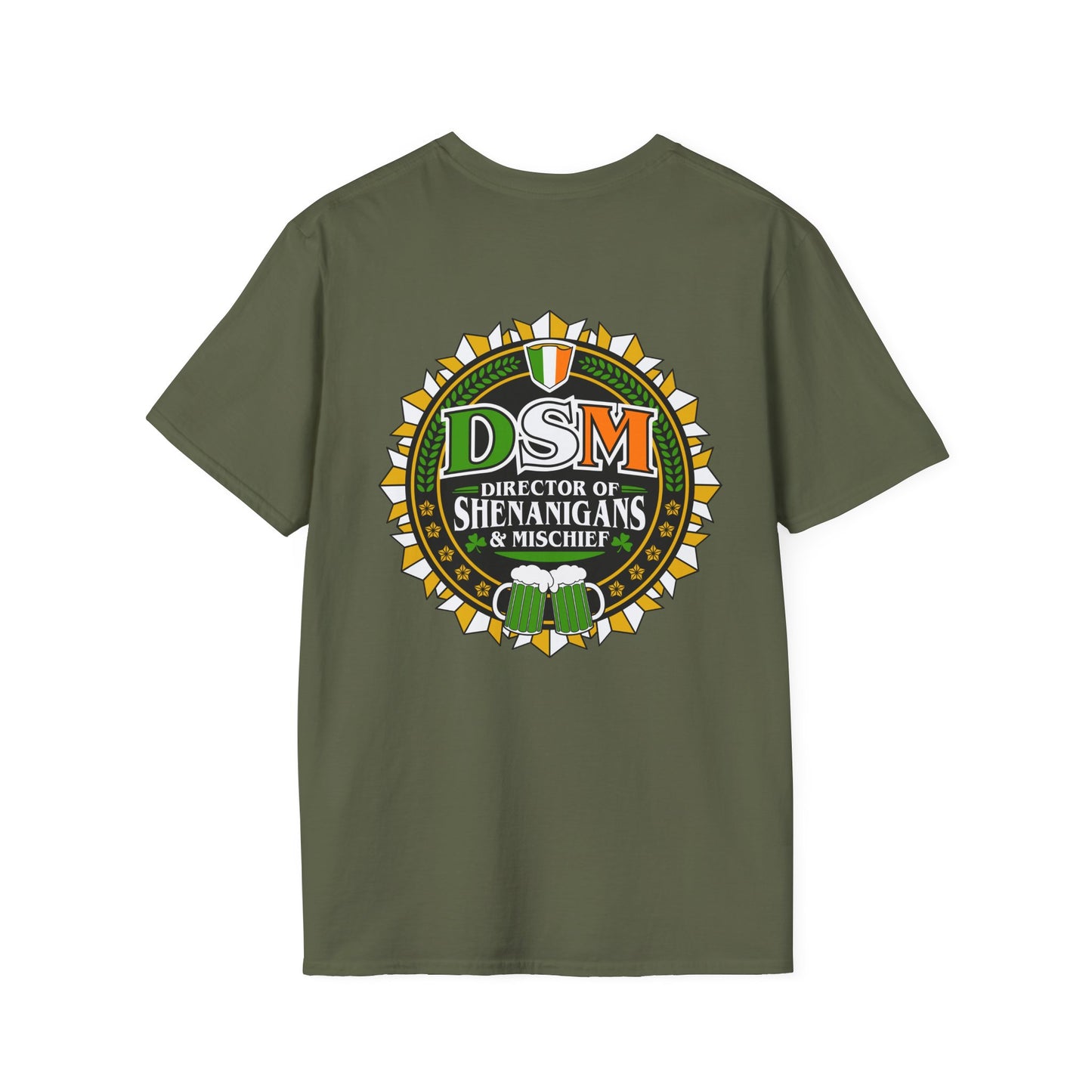 DSM "Director of Shenanigans & Mischief" T-Shirt — St. Patrick’s Day Irish Pub Tee