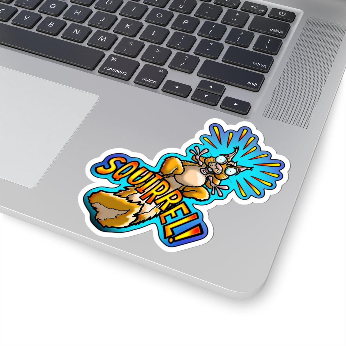 Squirrel! Cartoon Kiss-Cut Sticker — Funny Wildlife Decal
