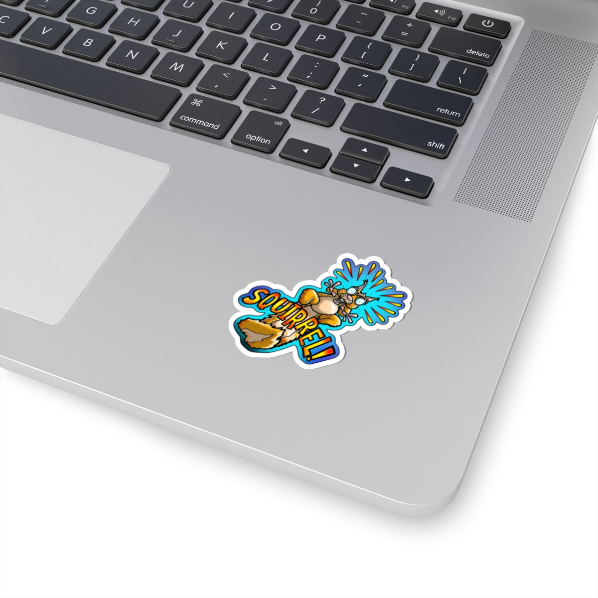 Squirrel! Cartoon Kiss-Cut Sticker — Funny Wildlife Decal
