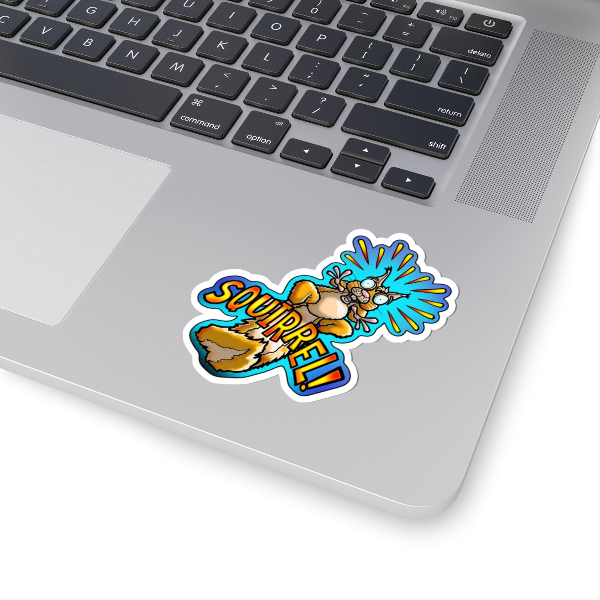 Squirrel! Cartoon Kiss-Cut Sticker — Funny Wildlife Decal