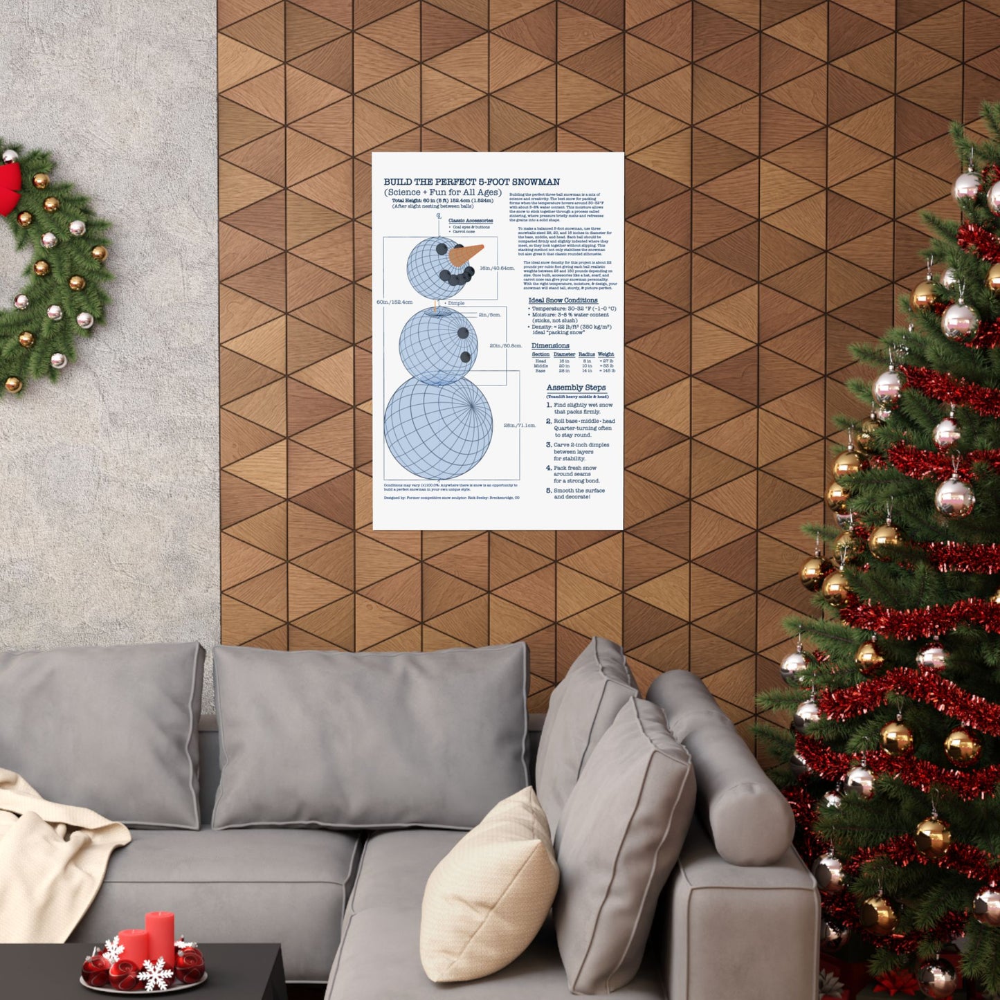 Snowman Building Guide Poster - Fun Science for All Ages
