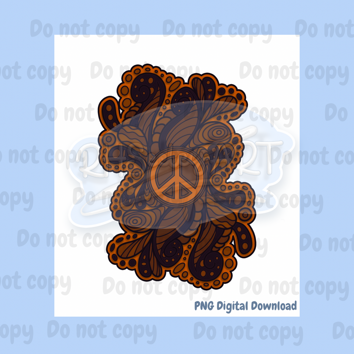 Amber peace sign paisley png