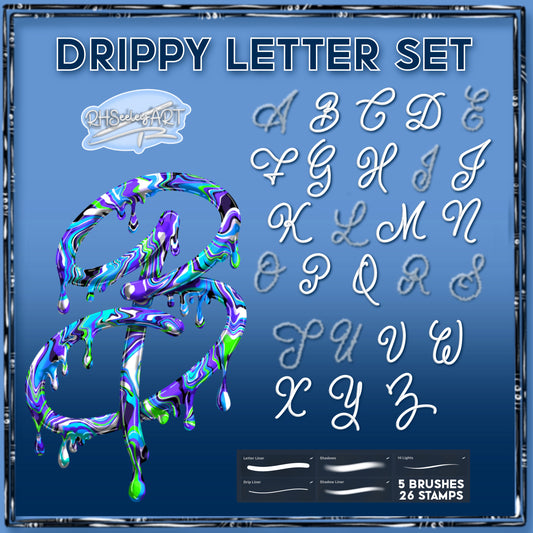 Drippy Letters Brush Set