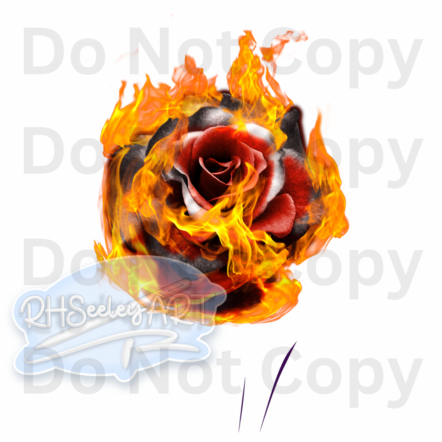 Flaming Rose PNG