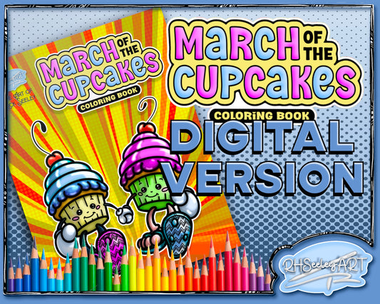 March of the Cupcakes - Digital Coloring Book