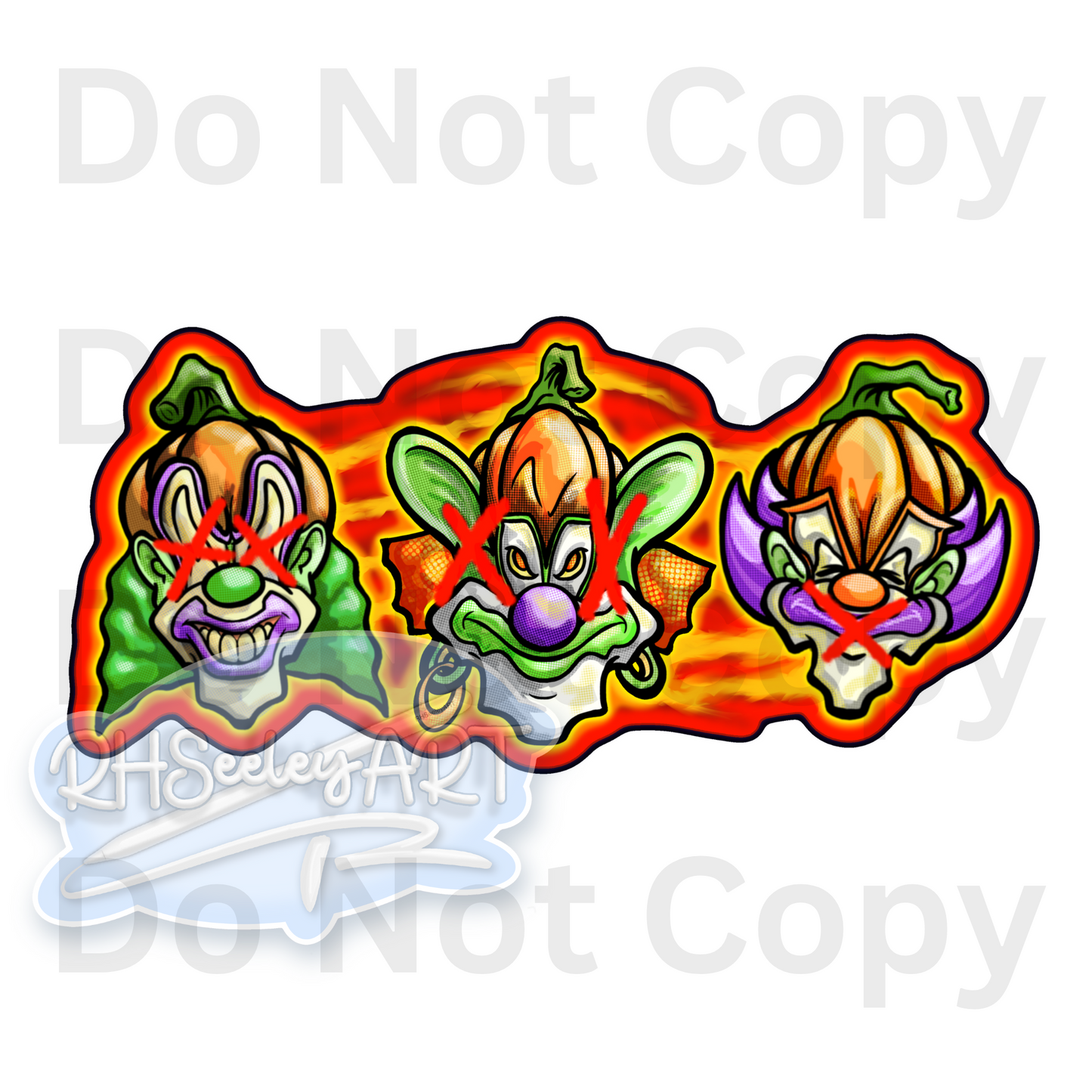 Hear No Evil, See No Evil, Speak No Evil Clown PNG Set