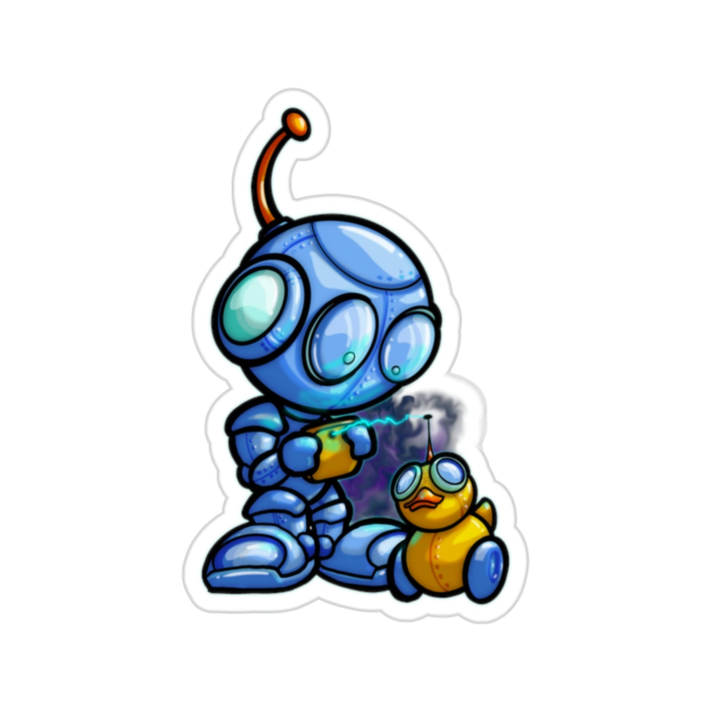 Robot & Rubber Duck Kiss-Cut Stickers