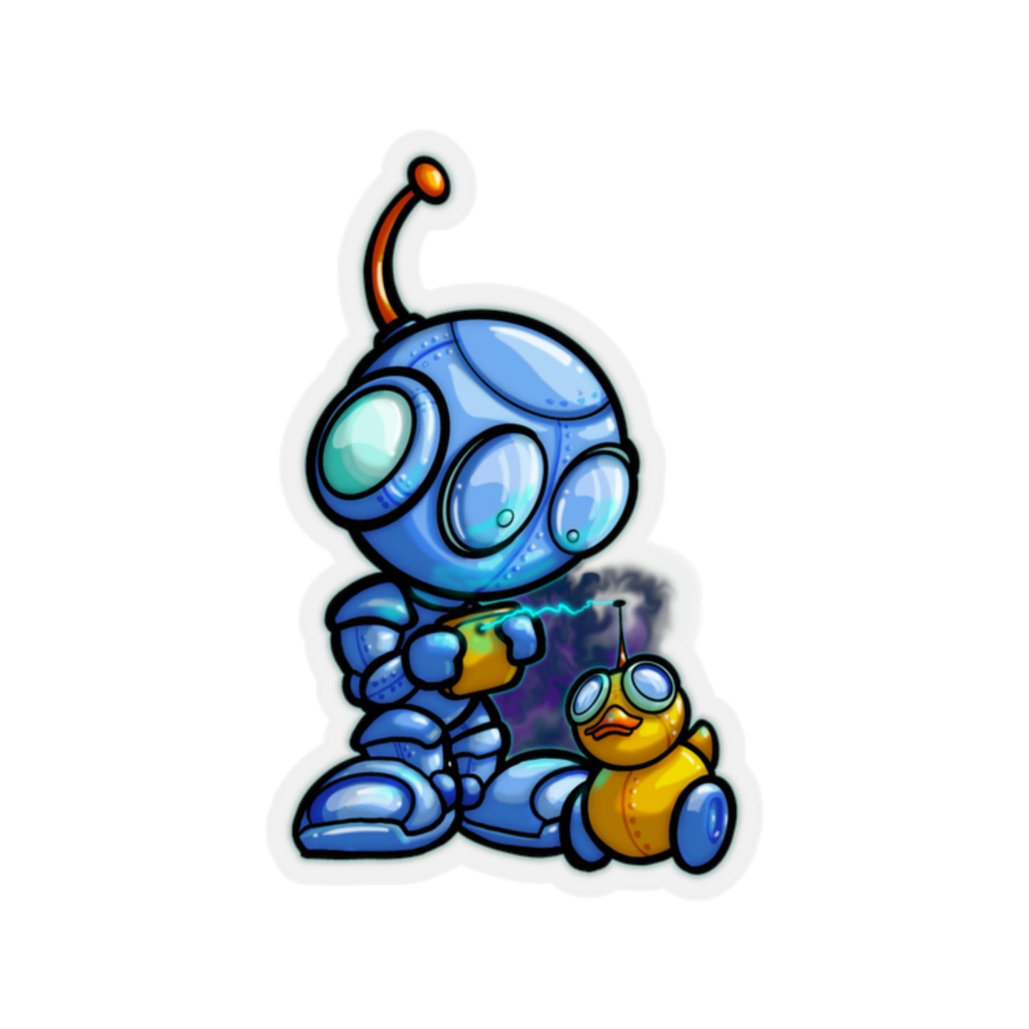 Robot & Rubber Duck Kiss-Cut Stickers